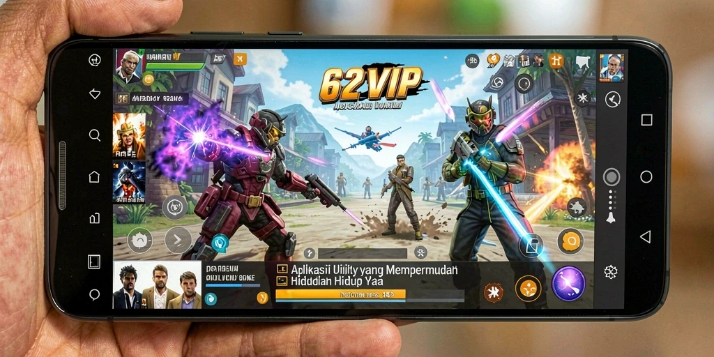 Tampilan antarmuka pengguna 62VIP yang modern dan fungsional.