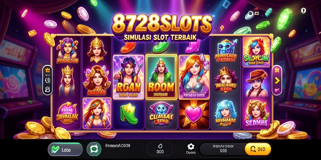 Tampilan menarik dari gameplay 8728SLOTS dengan mesin slot yang beragam.
