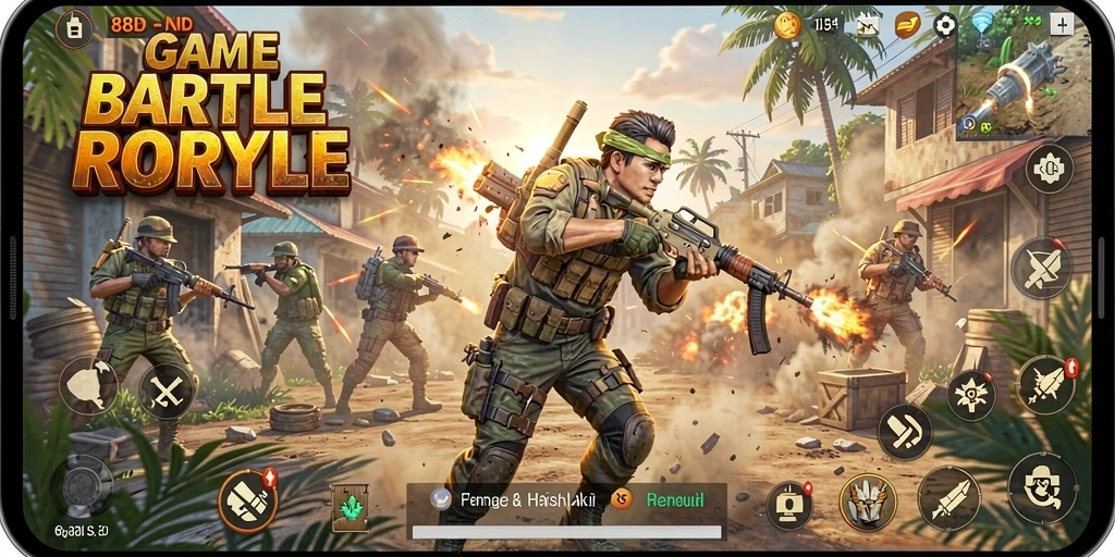 Screenshot 88ID menunjukkan aksi gameplay Battle Royale yang menarik.