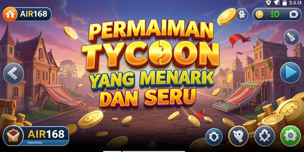 Tampilan gameplay AIR168 menampilkan aktivitas manajemen bisnis yang dinamis.