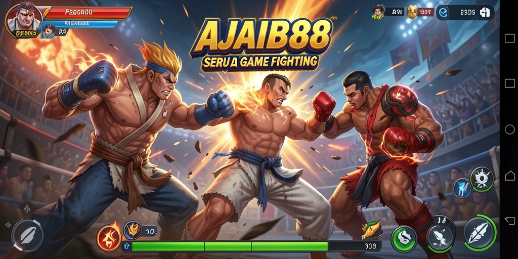 Gameplay <strong>AJAIB88</strong> menunjukkan aksi pertarungan yang mendebarkan.