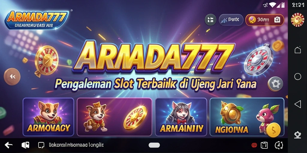 Tampilan antarmuka <strong>ARMADA777</strong> yang menggugah selera dan gameplay yang memikat.