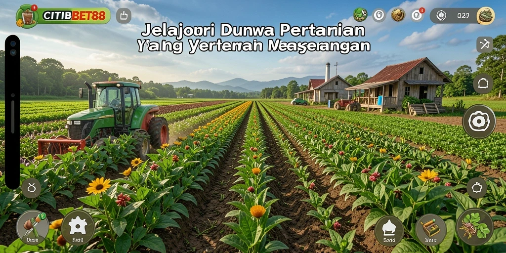 Tangkapan layar gameplay CITIBET88 menampilkan aktivitas pertanian yang menarik.