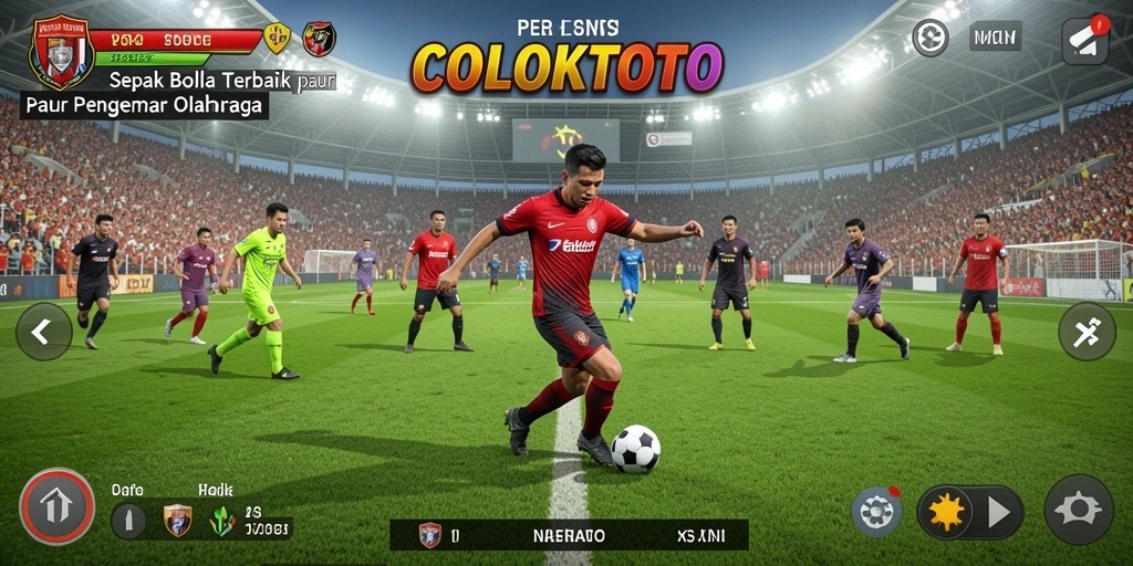 Tampilan seru dari gameplay sepak bola COLOKTOTO.
