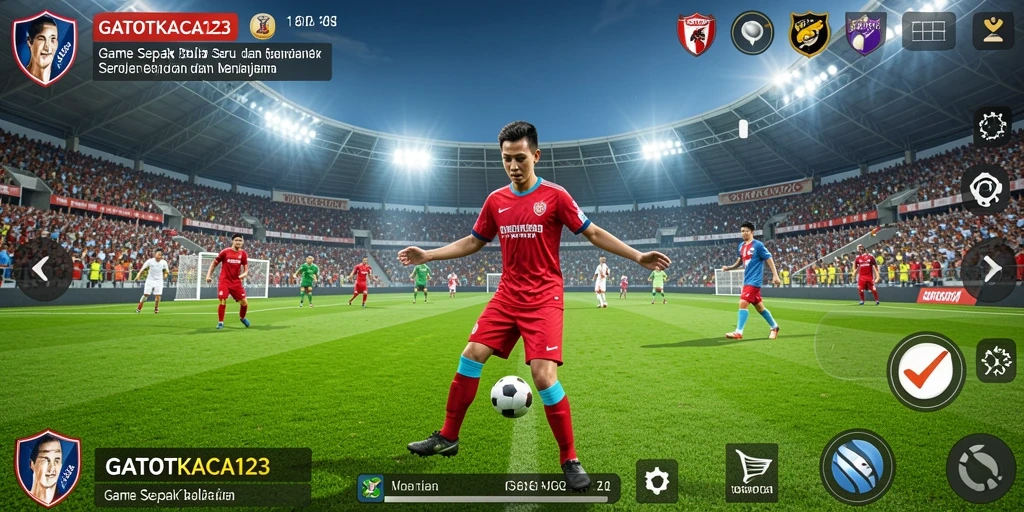 Screenshot GATOTKACA123 menampilkan aksi sepak bola yang mendebarkan.