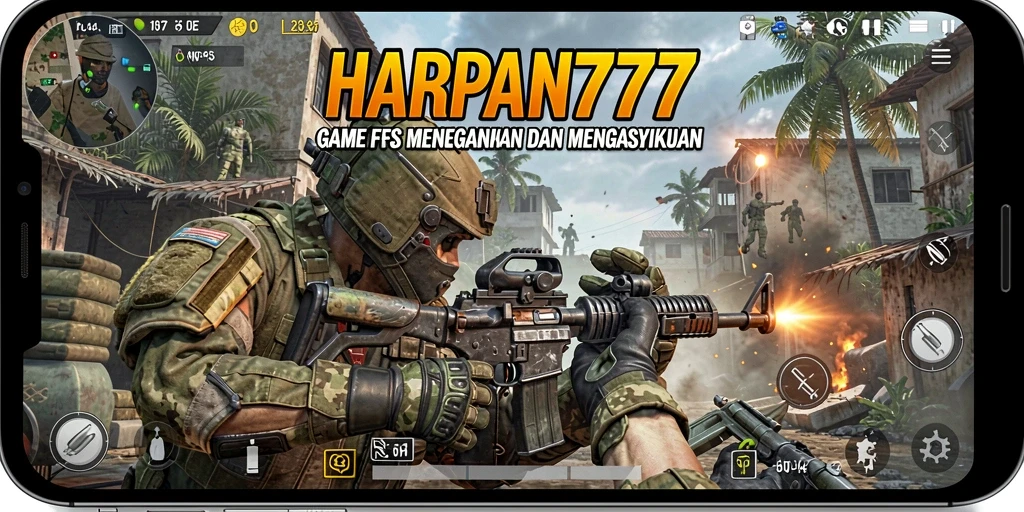 Tampilan gameplay intens di HARAPAN777 dengan aksi menembak yang seru.