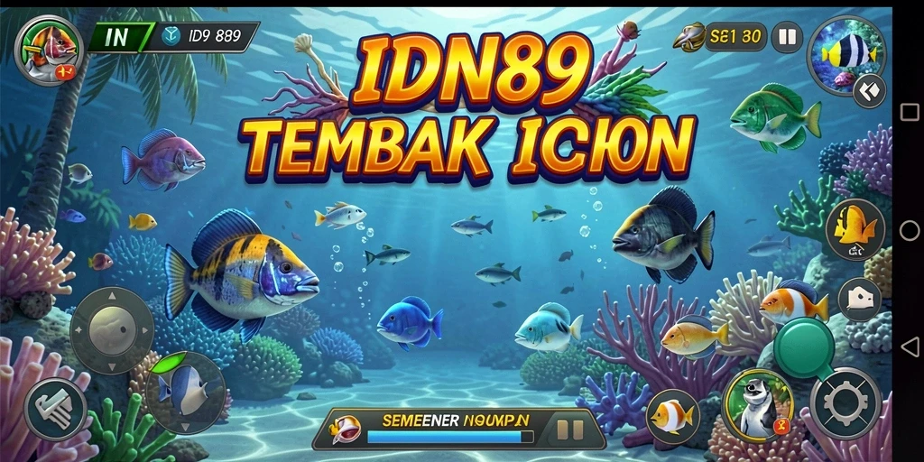 Tampilan gameplay IDN89 yang menampilkan serunya menembak ikan.