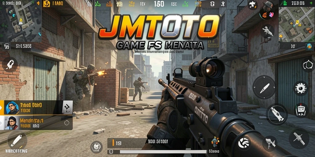 Tampilan gameplay intens di JMTOTO dengan aksi FPS yang mendebarkan.