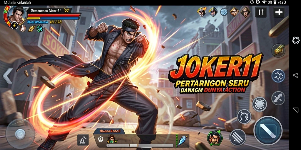 Tangkapan layar menunjukkan pertempuran seru di JOKER11.