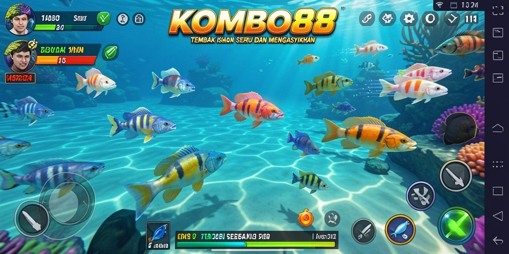 Gameplay seru Tembak Ikan di KOMBO88.