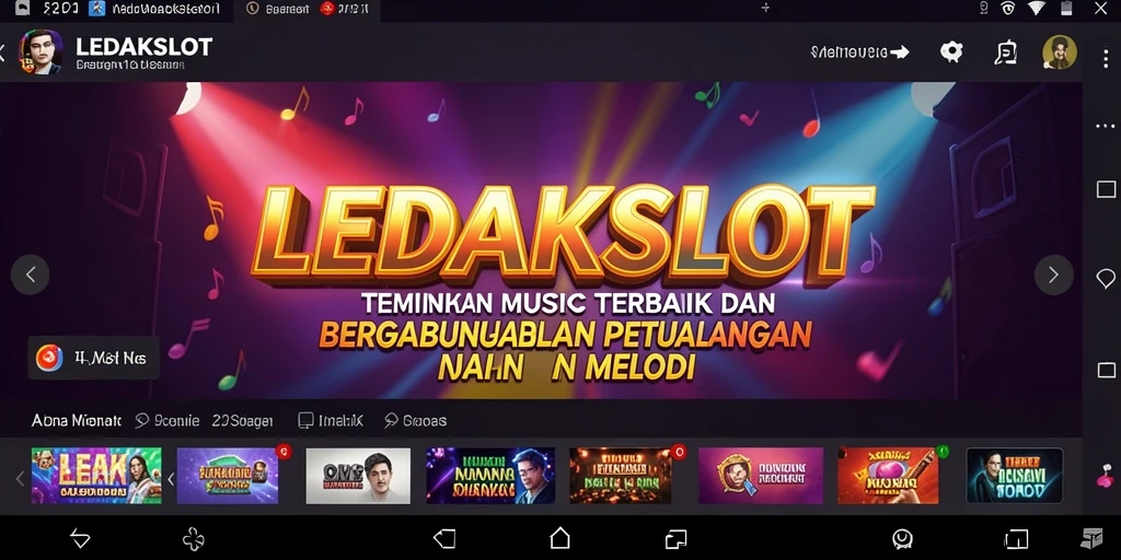 Tangkapan layar gameplay LEDAKSLOT menampilkan pemain menikmati musik.