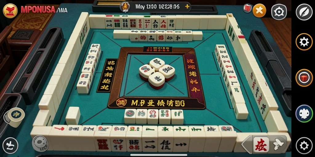 Screenshot utama MPONUSA menampilkan gameplay Mahjong yang menarik.