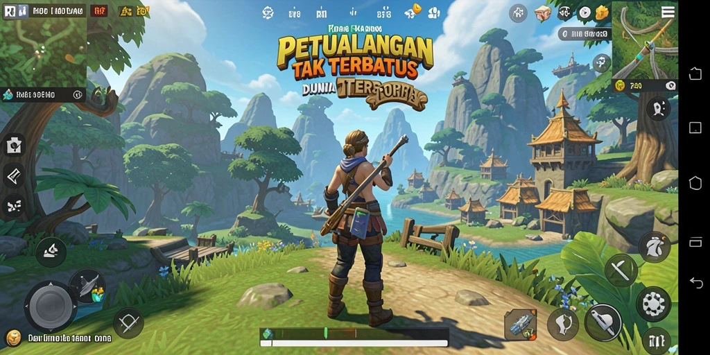 Screenshot utama menunjukkan petualangan seru di dunia terbuka RP8.