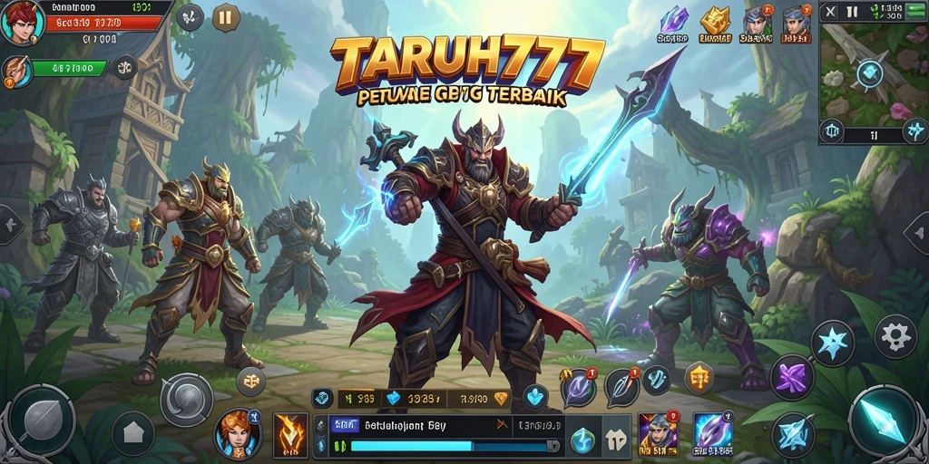 Screenshot utama TARUH777 menampilkan aksi pertempuran RPG yang seru.